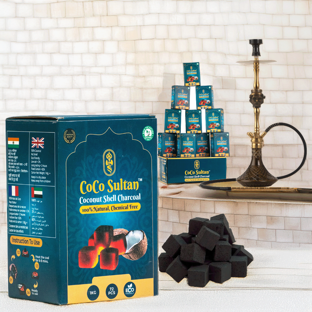 Coco Sultan's Briquettes (Hookah Coals) for Shisha 41 Master box bulk packaging for coconut charcoal for shisha